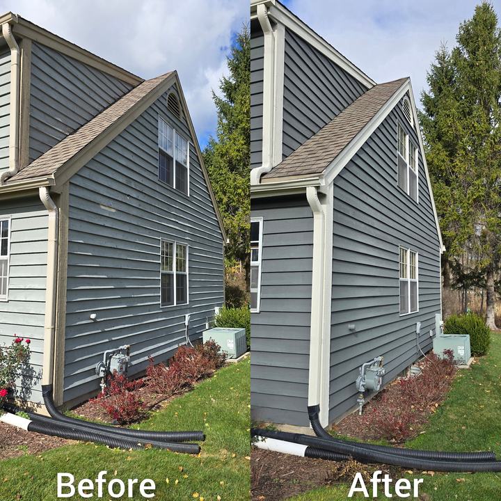 Gable-end siding and gutter trim